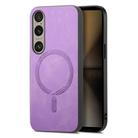 For Sony Xperia 1 VI Retro Magsafe Magnetic PU Back Cover Phone Case(Purple) - 1