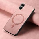 For Sony Xperia 10 VI Retro Magsafe Magnetic PU Back Cover Phone Case(Pink) - 3