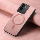 For vivo S18e 5G Retro Magsafe Magnetic PU Back Cover Phone Case(Pink) - 2