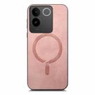 For vivo S18e 5G Retro Magsafe Magnetic PU Back Cover Phone Case(Pink) - 3