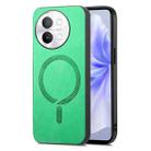 For vivo S18e 5G Retro Magsafe Magnetic PU Back Cover Phone Case(Green) - 1