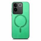 For vivo S18e 5G Retro Magsafe Magnetic PU Back Cover Phone Case(Green) - 3