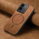 For vivo S18e 5G Retro Magsafe Magnetic PU Back Cover Phone Case(Brown) - 2