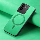 For vivo iQOO 12 Pro 5G Retro Magsafe Magnetic PU Back Cover Phone Case(Green) - 2