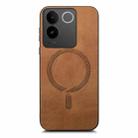 For vivo iQOO 12 5G Retro Magsafe Magnetic PU Back Cover Phone Case(Brown) - 3