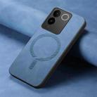 For vivo S17e Retro Magsafe Magnetic PU Back Cover Phone Case(Blue) - 2