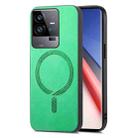 For vivo iQOO 11 Pro 5G Retro Magsafe Magnetic PU Back Cover Phone Case(Green) - 1