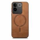 For vivo iQOO 11 Pro 5G Retro Magsafe Magnetic PU Back Cover Phone Case(Brown) - 3