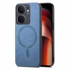 For vivo iQOO Neo9 / Neo9 Pro 5G Retro Magsafe Magnetic PU Back Cover Phone Case(Blue) - 1
