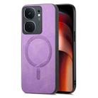 For vivo iQOO Neo9 / Neo9 Pro 5G Retro Magsafe Magnetic PU Back Cover Phone Case(Purple) - 1