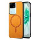 For vivo S18 / S18 Pro 5G Retro Magsafe Magnetic PU Back Cover Phone Case(Yellow) - 1