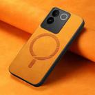 For vivo S18 / S18 Pro 5G Retro Magsafe Magnetic PU Back Cover Phone Case(Yellow) - 2