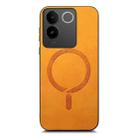 For vivo S18 / S18 Pro 5G Retro Magsafe Magnetic PU Back Cover Phone Case(Yellow) - 3