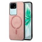 For vivo S18 / S18 Pro 5G Retro Magsafe Magnetic PU Back Cover Phone Case(Pink) - 1