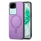 For vivo S18 / S18 Pro 5G Retro Magsafe Magnetic PU Back Cover Phone Case(Purple) - 1