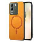 For vivo Y200 / V29e Retro Magsafe Magnetic PU Back Cover Phone Case(Yellow) - 1