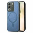 For vivo Y200 / V29e Retro Magsafe Magnetic PU Back Cover Phone Case(Blue) - 1