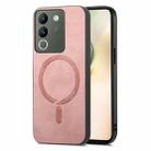 For vivo Y200 / V29e Retro Magsafe Magnetic PU Back Cover Phone Case(Pink) - 1