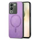 For vivo Y200 / V29e Retro Magsafe Magnetic PU Back Cover Phone Case(Purple) - 1