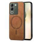 For vivo Y200 / V29e Retro Magsafe Magnetic PU Back Cover Phone Case(Brown) - 1