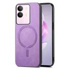 For vivo S17 / S17 Pro Retro Magsafe Magnetic PU Back Cover Phone Case(Purple) - 1