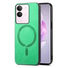 For vivo S17 / S17 Pro Retro Magsafe Magnetic PU Back Cover Phone Case(Green) - 1