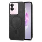 For vivo S17 / S17 Pro Retro Magsafe Magnetic PU Back Cover Phone Case(Black) - 1