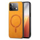 For vivo iQOO Neo8 /8 Pro Retro Magsafe Magnetic PU Back Cover Phone Case(Yellow) - 1