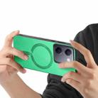 For vivo Y300+ Retro Magsafe Magnetic PU Back Cover Phone Case(Green) - 3