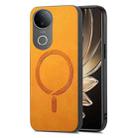 For vivo S20 Retro Magsafe Magnetic PU Back Cover Phone Case(Yellow) - 1