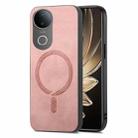 For vivo S20 Retro Magsafe Magnetic PU Back Cover Phone Case(Pink) - 1