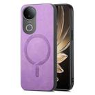 For vivo S20 Retro Magsafe Magnetic PU Back Cover Phone Case(Purple) - 1