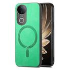 For vivo S20 Retro Magsafe Magnetic PU Back Cover Phone Case(Green) - 1