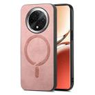 For OPPO A3 Pro Retro Magsafe Magnetic PU Back Cover Phone Case(Pink) - 1