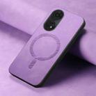 For OPPO A3 Pro Retro Magsafe Magnetic PU Back Cover Phone Case(Purple) - 2