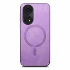 For OPPO A3 Pro Retro Magsafe Magnetic PU Back Cover Phone Case(Purple) - 3