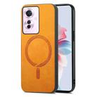 For OPPO Reno11 F Retro Magsafe Magnetic PU Back Cover Phone Case(Yellow) - 1