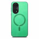 For OPPO Reno11 F Retro Magsafe Magnetic PU Back Cover Phone Case(Green) - 3