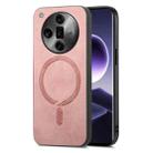 For OPPO Find X7 5G Retro Magsafe Magnetic PU Back Cover Phone Case(Pink) - 1