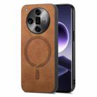 For OPPO Find X7 5G Retro Magsafe Magnetic PU Back Cover Phone Case(Brown) - 1