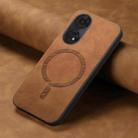 For OPPO Find X7 5G Retro Magsafe Magnetic PU Back Cover Phone Case(Brown) - 2