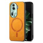 For OPPO Reno11 Pro 5G Global Retro Magsafe Magnetic PU Back Cover Phone Case(Yellow) - 1