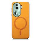 For OPPO Reno11 Pro 5G Global Retro Magsafe Magnetic PU Back Cover Phone Case(Yellow) - 3