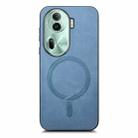 For OPPO Reno11 Pro 5G Global Retro Magsafe Magnetic PU Back Cover Phone Case(Blue) - 3