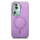 For OPPO Reno11 Pro 5G Global Retro Magsafe Magnetic PU Back Cover Phone Case(Purple) - 3