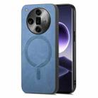 For OPPO Find X7 Ultra 5G Retro Magsafe Magnetic PU Back Cover Phone Case(Blue) - 1