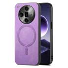 For OPPO Find X7 Ultra 5G Retro Magsafe Magnetic PU Back Cover Phone Case(Purple) - 1