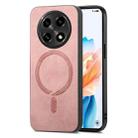 For OPPO A2 Pro Retro Magsafe Magnetic PU Back Cover Phone Case(Pink) - 1