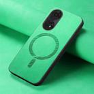 For OPPO A2 Pro Retro Magsafe Magnetic PU Back Cover Phone Case(Green) - 2