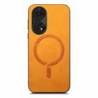 For OPPO A58 4G Retro Magsafe Magnetic PU Back Cover Phone Case(Yellow) - 3